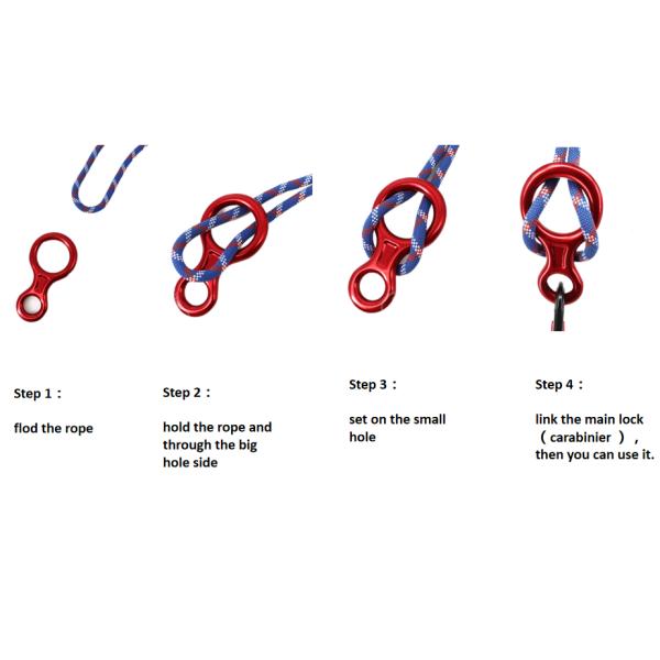 Aviation Aluminum Climbing Carabiner Slow Eight Character Descender Rings