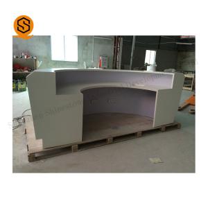 Stick Seamless Solid Surface Reception Desk Repairable Acrylic Flat ISO9001