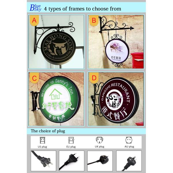 Restaurant Round Rotating Outdoor Led Advertising Light Box Pub Solar Rotating Signs