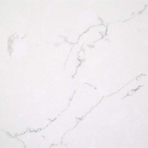 18MM Immaculate Slab Carrara Quartz Stone With Chalky Black Veins