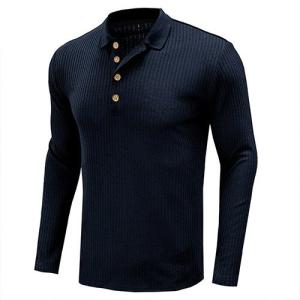 OEM maufactory Autumn And Winter Long Sleeved Solid Color POLO Shirt European