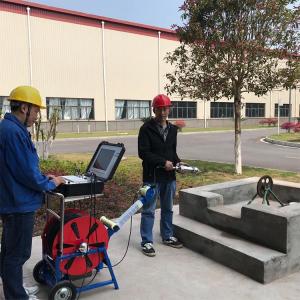 Waterproof Portable Borehole Inspection Camera With Wheels Keyboard