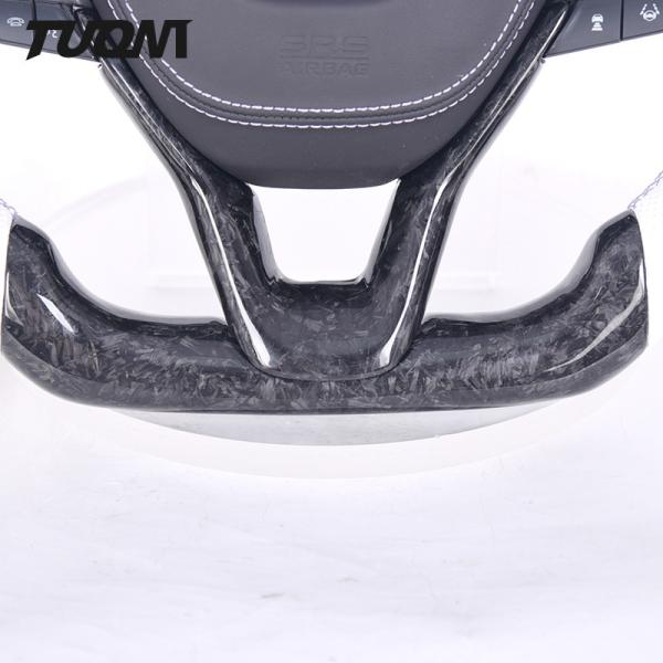 Honda Accord Forged Carbon Fiber Steering Wheel With LED Display White Leather