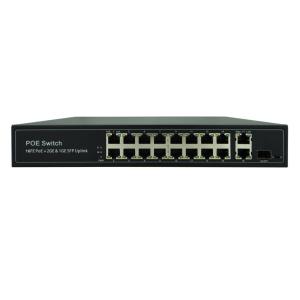 Latest POE-S2116GFB 16x100Mbps PoE + 2xGigabit Uplink IEEE802.3af/at PoE Switch