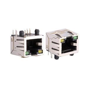 RJ45 Ethernet Connector 8P8C Single Port with LED 6u Gold Plating