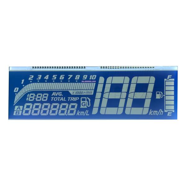 Custom Segment Type HTN LCD Display Screen | High Contrast Monochrome LCD Panel