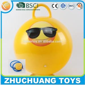 China emoji face kids bouncing hopper ball with pump on sale