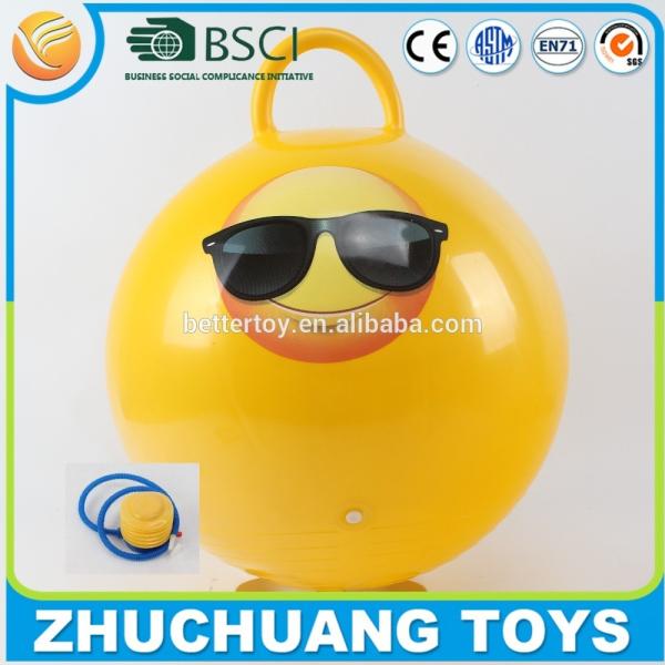 Buy emoji face kids bouncing hopper ball with pump at wholesale prices