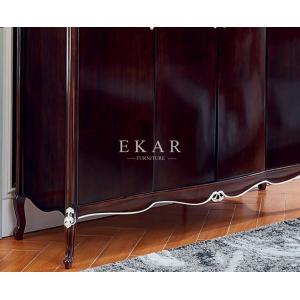 Solid Wood Wardrobe Antique Design 4 Door Bedroom Wardrobe