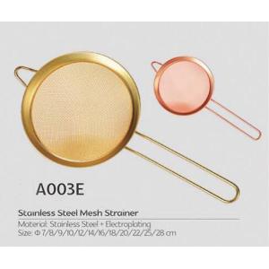 China Colored pointed ear stainless steel frying strainer with handle s.s fine mesh strainer on sale