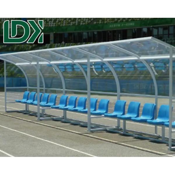 5 Seats Outdoor Soccer Pitch Football Subs Bench With Shelter Football Rest Area