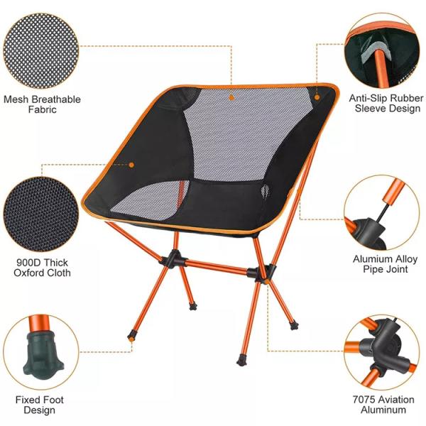 Outdoor Lightweight Aluminium Folding Beach Moon Chair for Picnic Fishing Camping