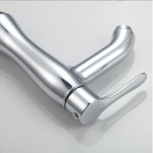 Ergonomic Lavatory Single Cold Water Basin Taps Zinc Lever Handle