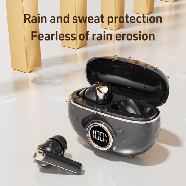 ETEK Plated Bluetooth 5.4 TWS earphone with F10,25mAh earphone cell + 230mAh case (protective board) ,2-3h call time.