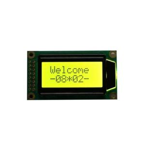 Alphanumeric 8x2 STN Yellow Green Transflective LCD Module RYP0802B-Y