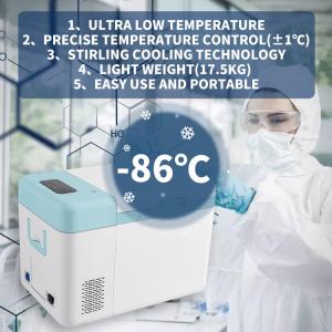 25L Portable Freezer for Ultra Low -86C Temperature Medical Laboratory Cooling