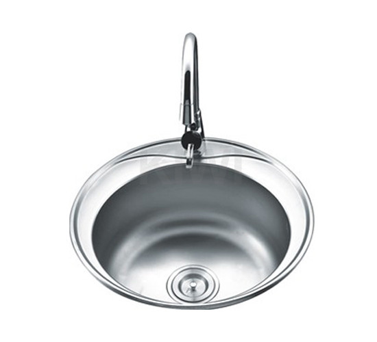 Russian Style Brushed Round Single Bowl Kitchen Sink With Faucet 5151 4949