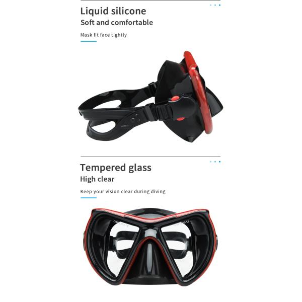 4mm Tempered Glass Dive Prescription Snorkel Mask Anti Fog Underwater