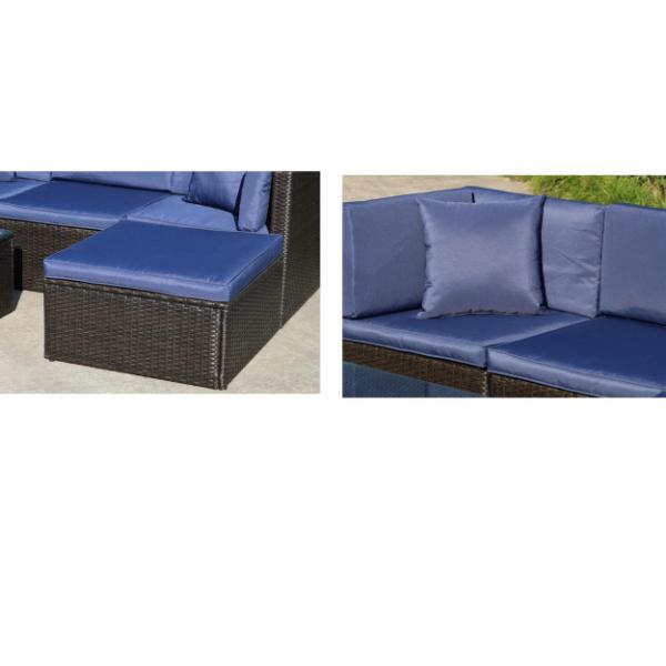 Outdoor Rattan Sectional Sofa PE Wicker Couch Backyard Conversation Set