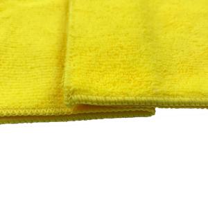 Warp Knitted Microfiber Cleaning Fabric Yellow 40x40 Piped Polyester Polyamide