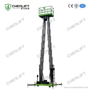 Manual Pushing Aerial Work Platform Verticalt Lift Triple Mast 250Kg Loading