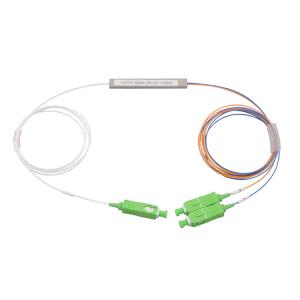 Steel Tube Gpon Fiber Optic Splitter 1x2 1650nm Sc Connector