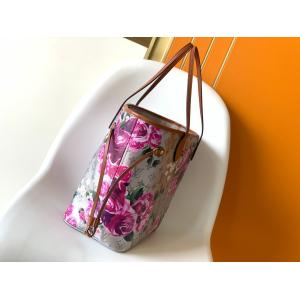 Floral Pattern Silver Louis Vuitton Large Never Full M21352