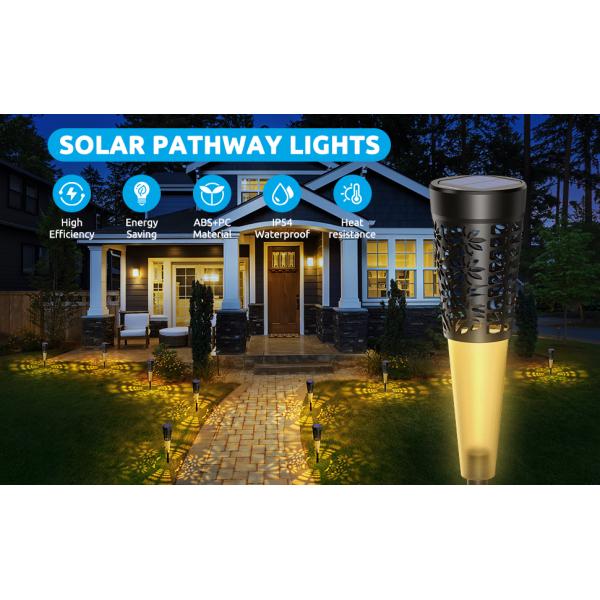 Solar Garden Walkway Lights LED Solar Powered Lights 3500K Warm White