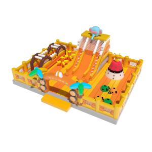 Inflatable Magic Castle Bounce House Playground Orange Yellow