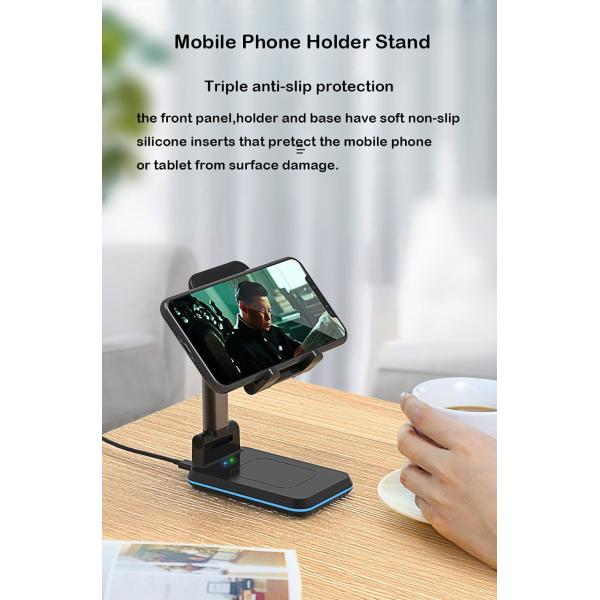 Dual Coil Wireless Charging Station 10W Foldable Portable Phone Holder