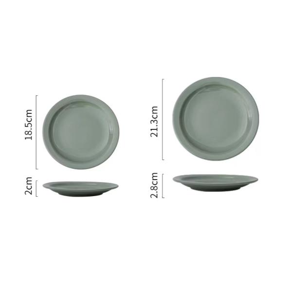 Round Atrovirens Colored Porcelain Dinnerware Versatile For Restaurants