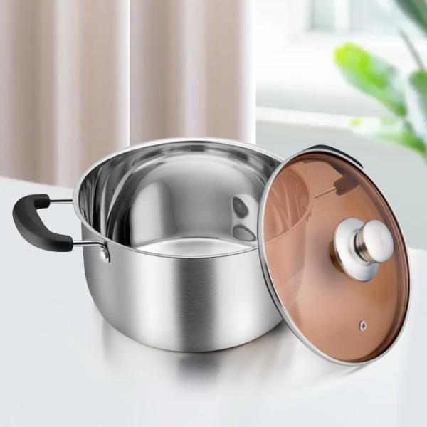 Multi-function Silver Kitchen Cookware Cooking Pot Induction Stock Pot Stainless Steel Soup Pot With Bakelite Handle