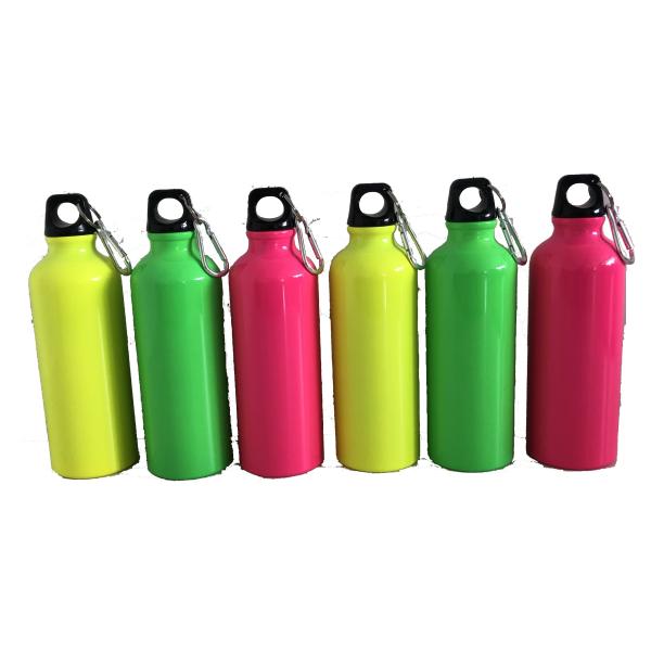 Buy 500ml Promotional Aluminum Water Bottles Fluorescent Color OEM Service at wholesale prices
