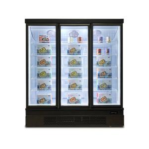 -18~-22 Glass Door Commercial Upright Deep Freezer For Restaurant LED Lighting