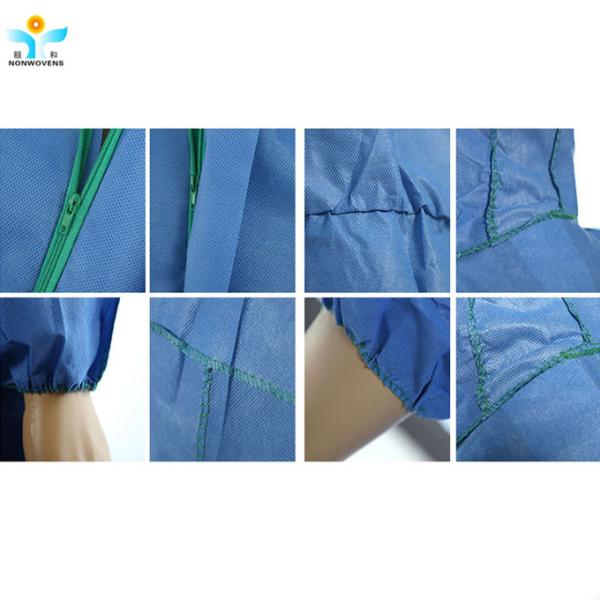 Waterproof Protection Safety Coverall With Zipper Front And Elastic Cuff