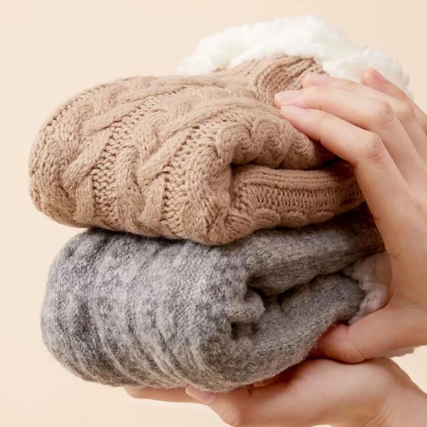 Breathable Winter Anti Slip Floor Socks Cozy Thick Fuzzy Socks With Grips