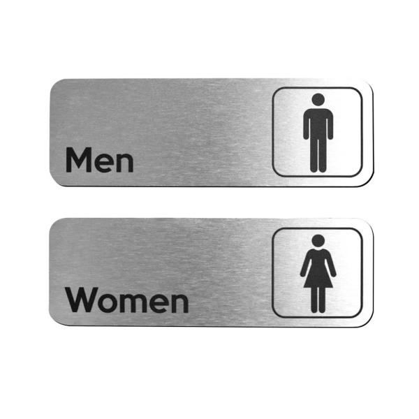 Buy Brushed Aluminum Custom Reflective Sign Unisex Restroom Symbol at wholesale prices