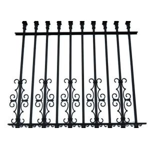 Welded Wrought Iron Fence Panels With Finial Hot Dip Galvanized