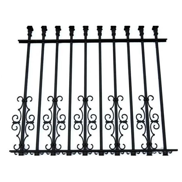 Buy Welded Wrought Iron Fence Panels With Finial Hot Dip Galvanized at wholesale prices