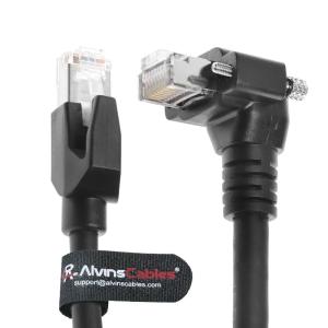 Alvin's CAT6a GigE Vision Cable Shielded High Flex 6.6ft Right Angle
