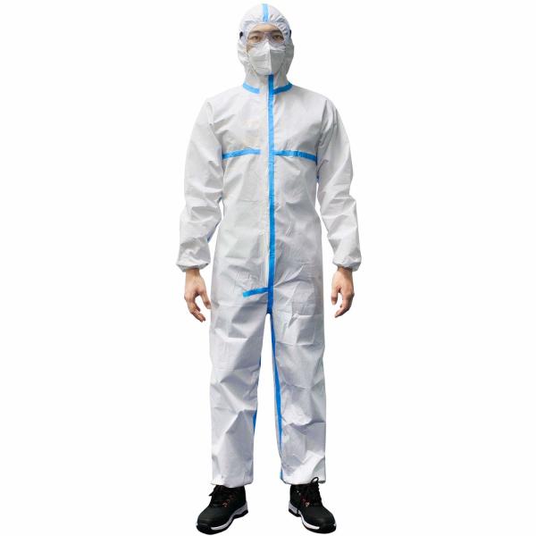 Buy SF Disposable Isolation Clothing Dustproof With Hooded / Elastic Cuff at wholesale prices