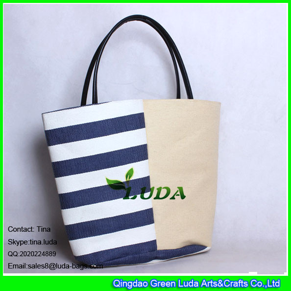 Buy LUDA women summer plain-stripe straw design beach bag swim tote shoping bag at wholesale prices
