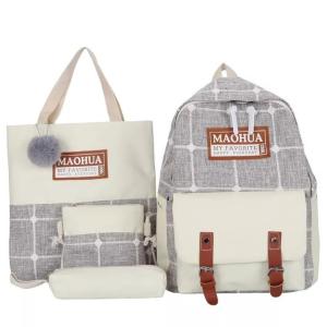 Women Travel Backpack Sets 4pc Sturdy Laptop Backpack Teens Canvas