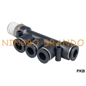 China PKB Male Triple Branch Plastic Pneumatic Hose Fittings Push In on sale