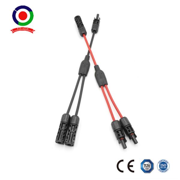 Buy TUV / CE 1 Pair Y Type Solar Panel Cable Connectors 1 To 2 at wholesale prices