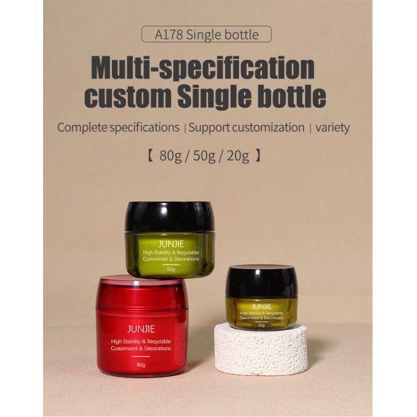 Luxury Custom 80g Plastic Jar Empty Body Face Skin Care Acrylic Cream Jar Cosmetic Round Red Green Jar Packaging