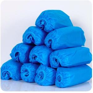 Machine Made Disposable Shoe Covers , Blue Disposable Rain Shoe Covers