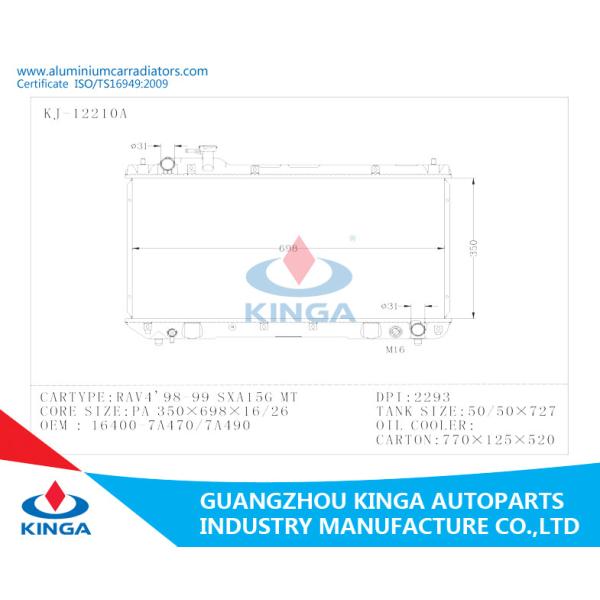 Efficient Cooling Aluminum Auto Radiator For RAV4'98-99 SXA15G MT OEM 16400-7A470/7A490