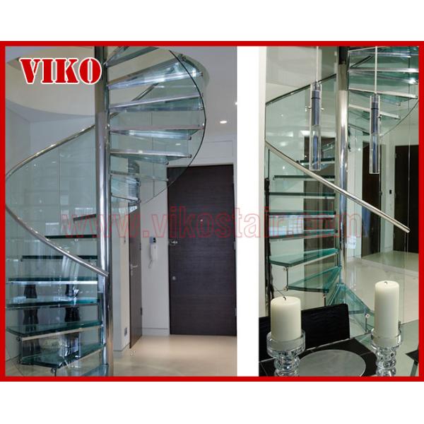 Spiral StaircaseVH35S Glass Railing Tread Glass Aluminum Stair Curved Glass