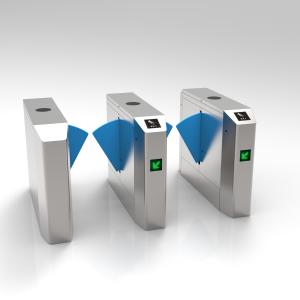 SS304 Flap Barrier Gate Biometric Recognition Construction Site Security